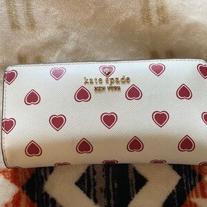 Kate Spade Cream and Red Heart Wallet